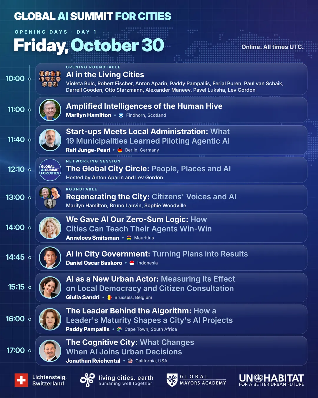 Opening Days program, Friday 30 October